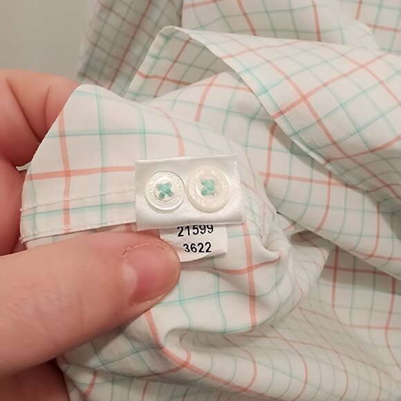 Southern Tide Men's Classic Fit Button Down Dress Shirt Peach & Teal Size L - Picture 9 of 9